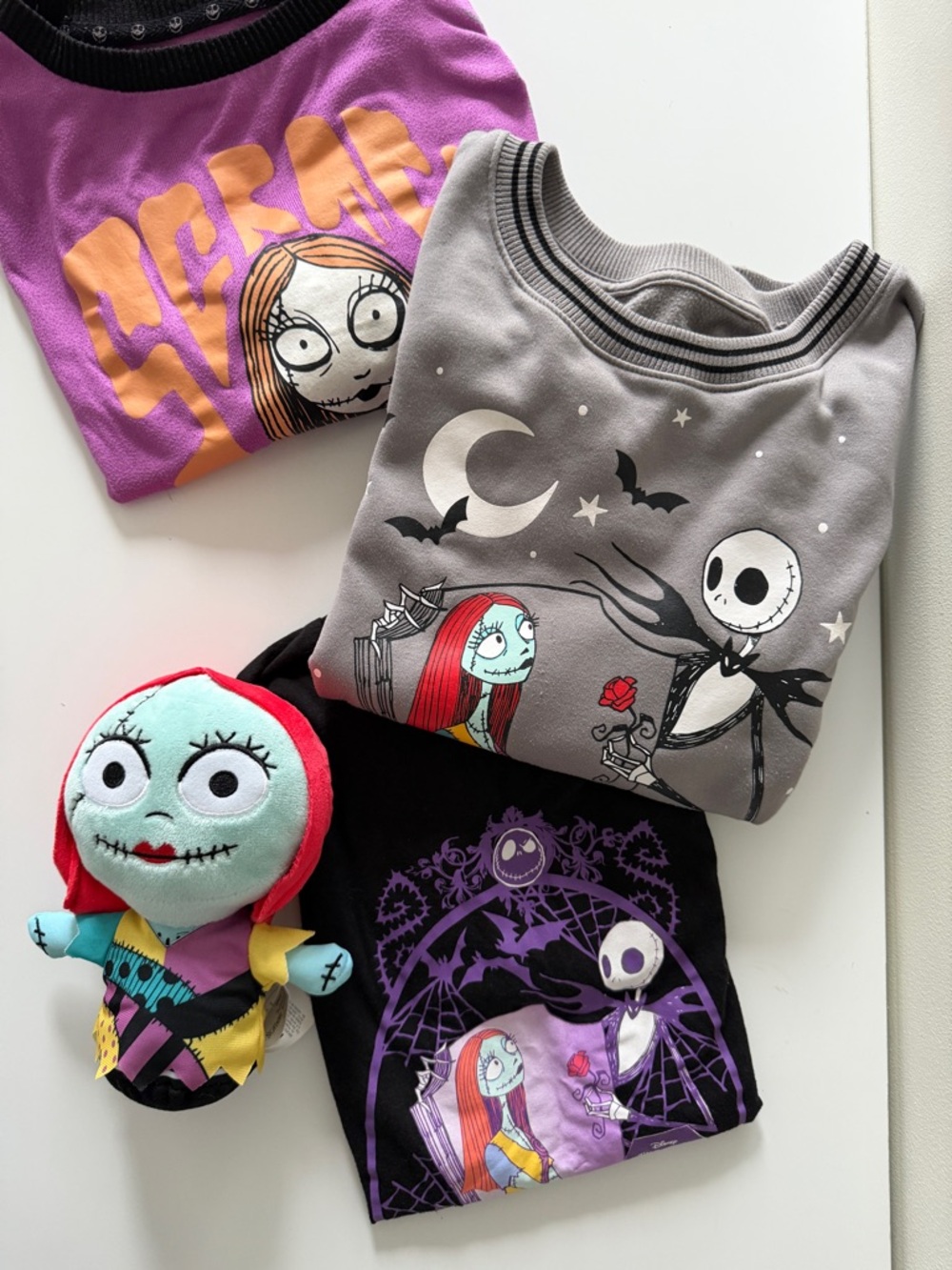 Nightmare Before Christmas Bundle | Sweatshirt + T-Shirt + Nightgown + Plushy